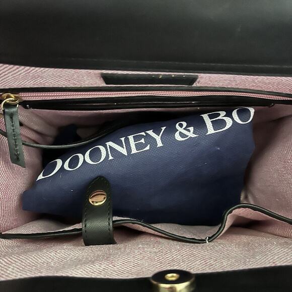 Dooney & Bourke Janine Croc Embossed Leather Satchel Purse Black Top Handles NWT - Picture 11 of 16